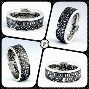 Marie Curie French Silver Coin Ring image 3