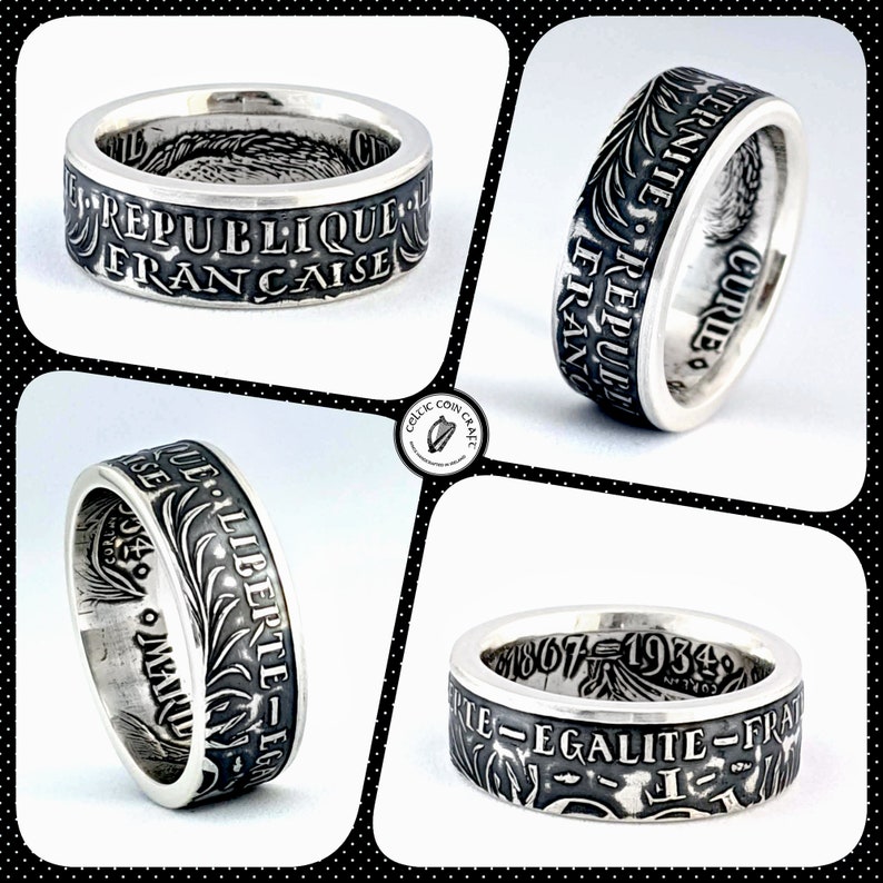 Marie Curie French Silver Coin Ring image 3