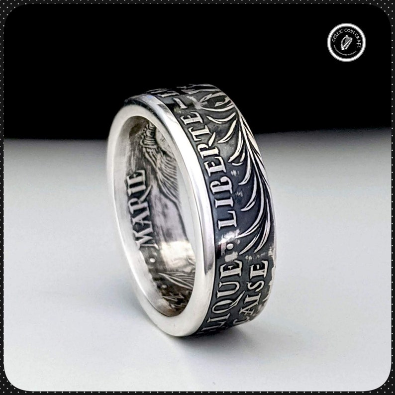 Marie Curie French Silver Coin Ring image 2