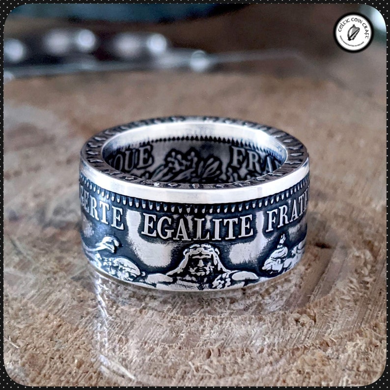 Silver French 10 Max 57% OFF Franc Coin Hercules Long-awaited Ring