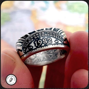 French Silver 100 Franc Coin Ring 1982/83/84