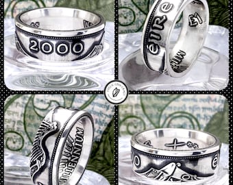 The Irish Millennium Punt Sterling Silver Coin Ring 2000