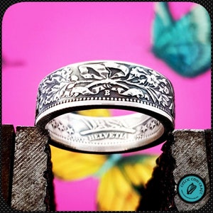 Swiss 2 Franc Silver Coin Ring