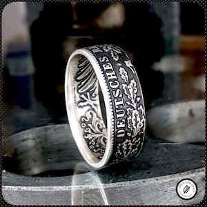 German Empire 1 Mark Silver Coin Ring 1891 - 1916