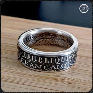 Marie Curie French Silver Coin Ring