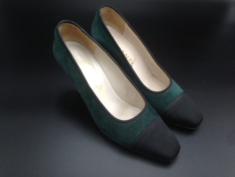 green chanel shoes
