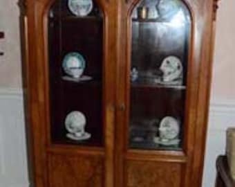 Antique Display Cabinet, Circa 1860, Louis Philippe, Walnut, German