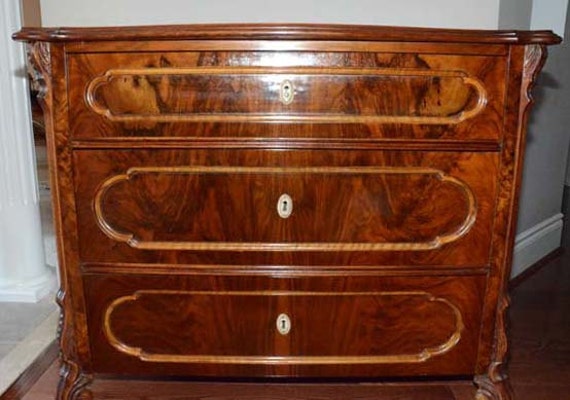 Antique Dresser Walnut Burl Top Louis Philippe Circa Etsy