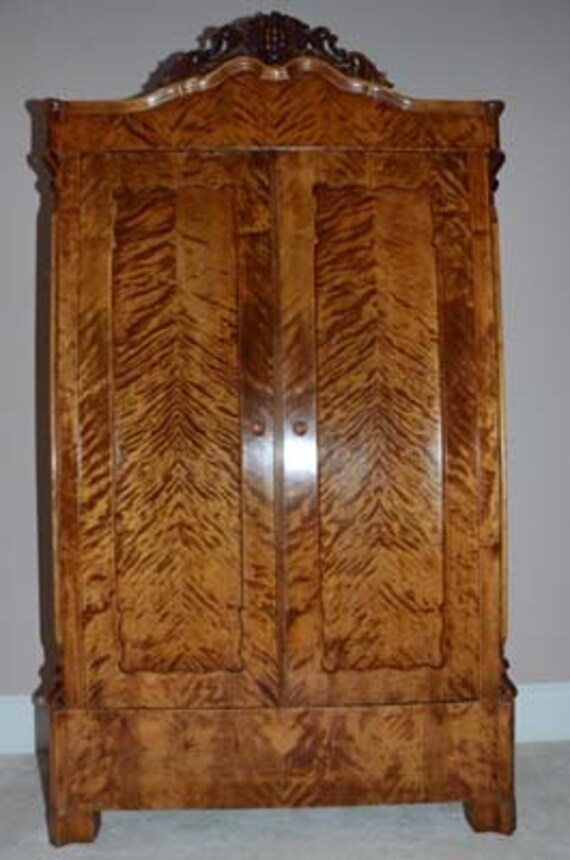 Antique Wardrobe Flamed Woods Louis Philippe Circa 1860 Etsy