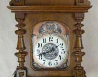 Antique Wall Clock, Circa 1900, Art Nouveau, Oak, German