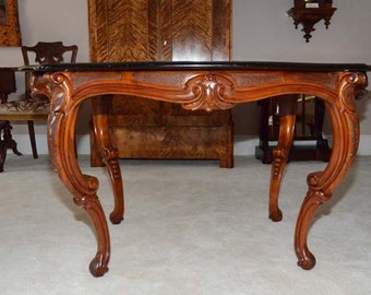 Antique Table, Oval, Circa 1860, Louis Philippe, Walnut, German