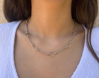 Silver Chain Necklace, Ladies' Chain Necklace, Fashion Statement Chain Necklace, Silver Link Chain Necklace, Silver Chunky Chain Necklace