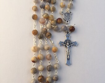 Crazy Lace Agate Rosary