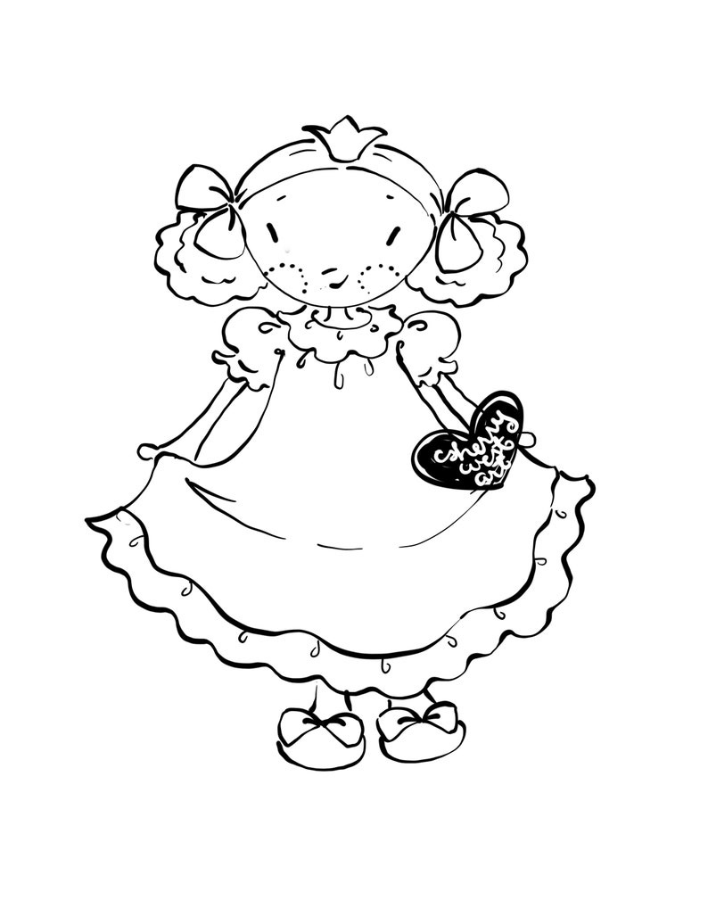 Clip Art Set Of 3 The Polkadot Princess Girl Party Birthday Baby Room Decor Digital Stamp Digi Coloring Page Clip Art Art Collectibles