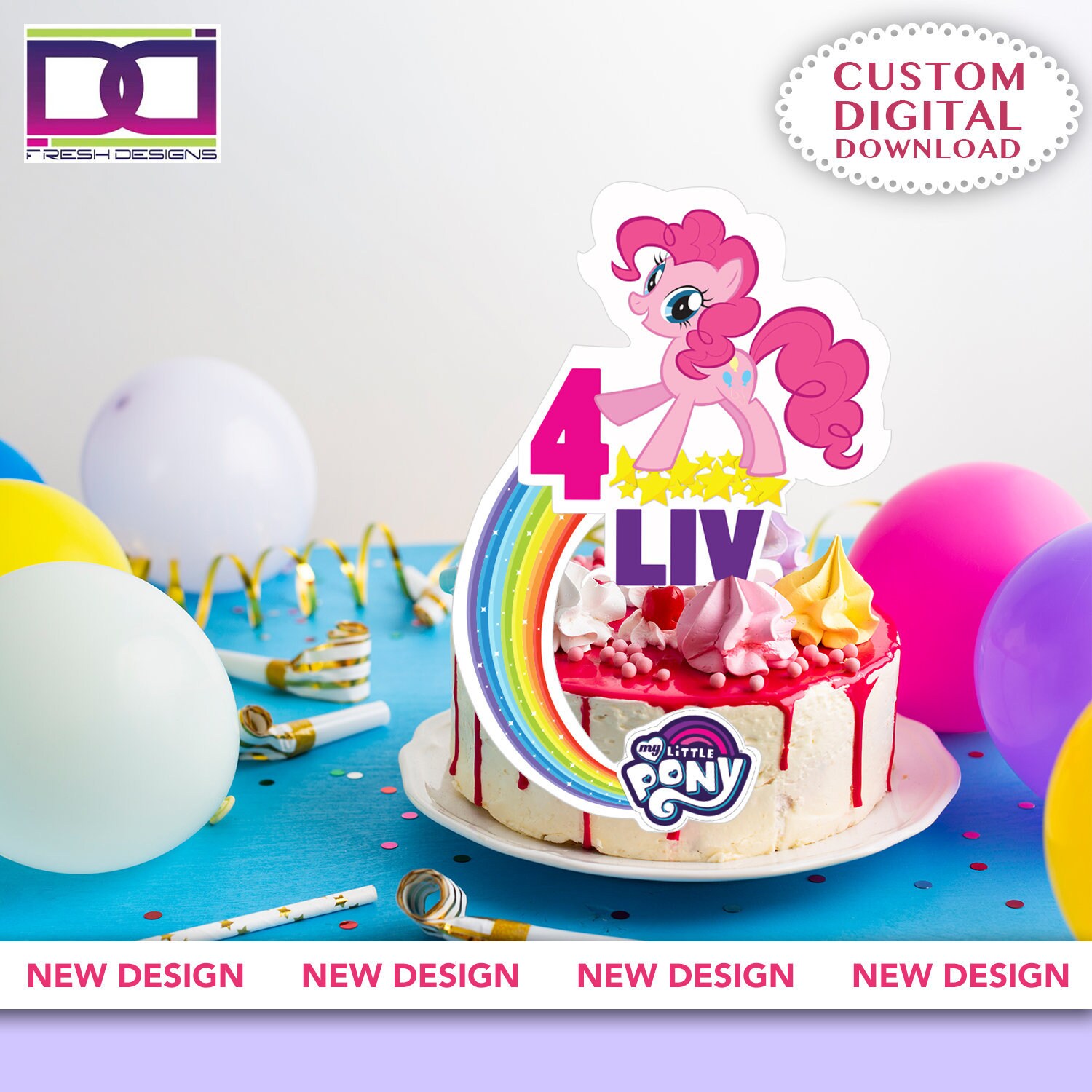 DIGITAL FILE My Little Pony Cake Topper My Little Pony | Etsy