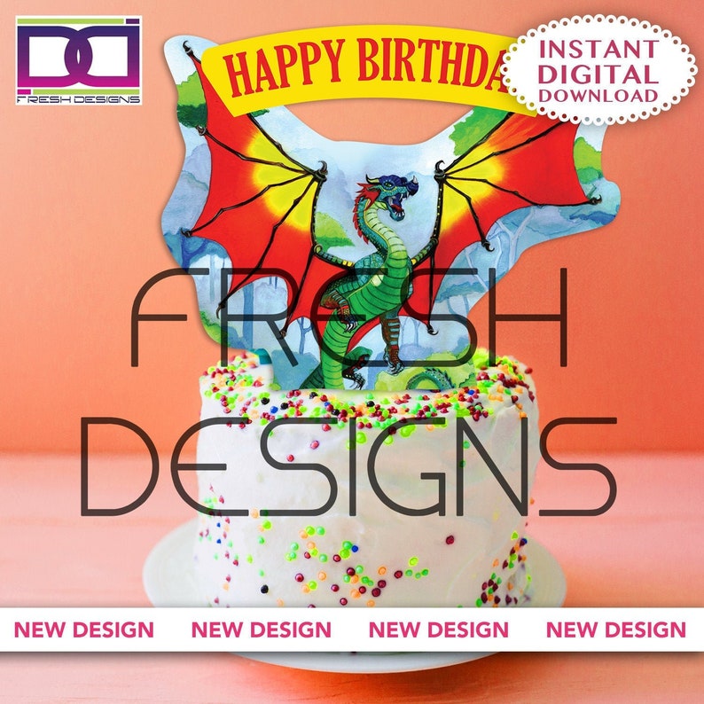 Wings Of Fire Birthday Cake Topper Glory Tsunami Sunny Etsy