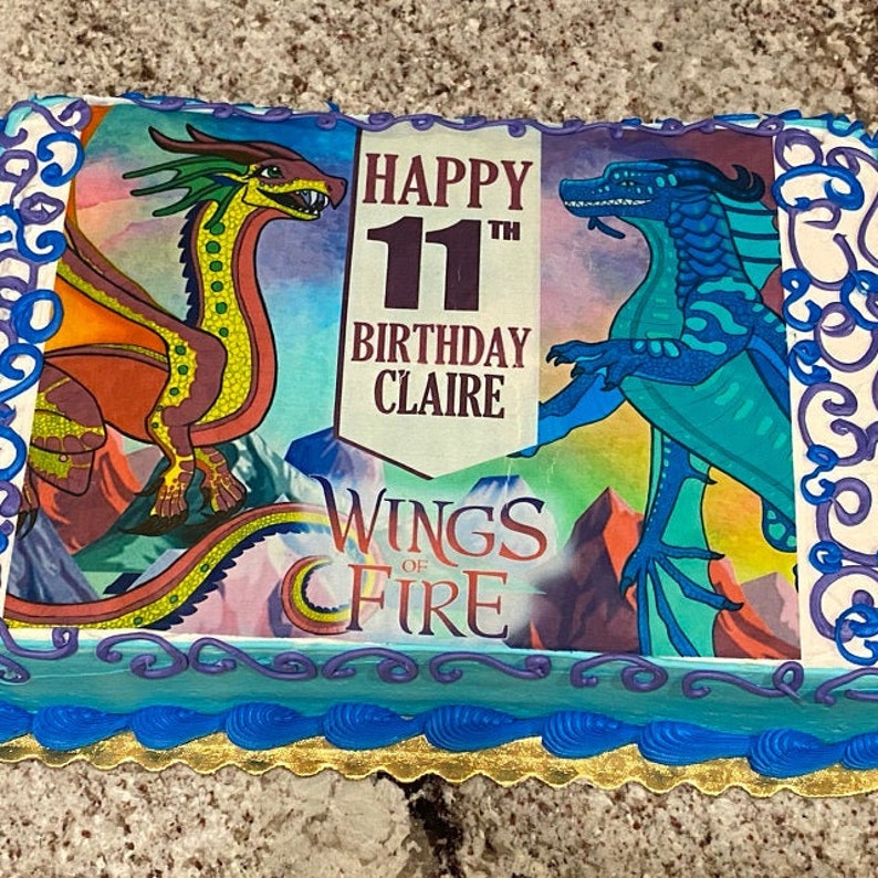 PRINTABLE DIGITAL File Wings of Fire Birthday Cake Image Etsy