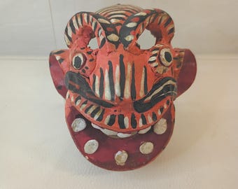 ミチョアカン州の小さな「悪魔」の仮面、メキシコの民芸品、オクミチョ