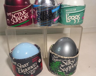 Vintage Lot of 5 NOS L'eggs Eggs QUEEN SIZE Pantyhose Suntan See Description