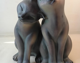 NEWMAN HOUSE Studio Garden-Statues Cats Kitten-Couple Figurines Decor Polyresin Home Garden Yard Decor 11&quot;