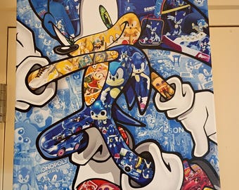Sonic the Hedgehog Canvas Art, All Over Print (16x20)