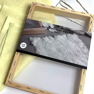Ensemble de moules pour la fabrication de papier A5 avec 5 feutres, bords plumetis rugueux,