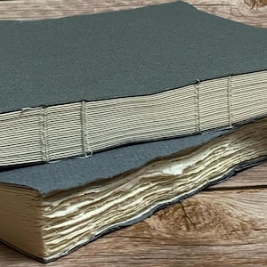 Bloc-livre 100 pages (200 côtés), papier chiffon de coton, 21 x 21 cm, bord effet plumetis, reliure cousue, feuilles, bloc carré épais, texturé 100 g
