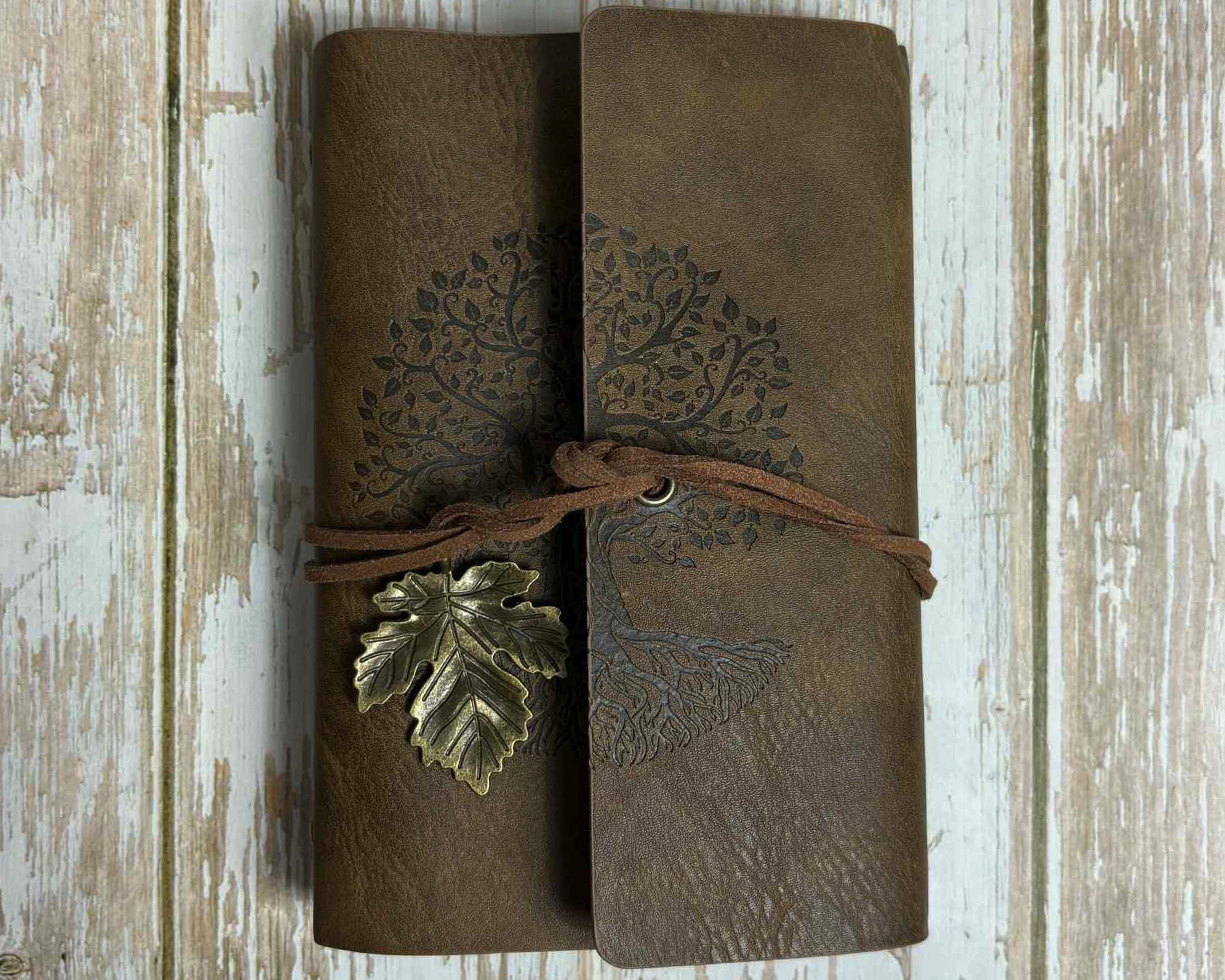Personalised Tree of Life Refillable Journal Notebook, Faux Leather ...