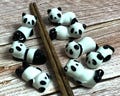 Cute Panda Bear Chopstick Set, 筷  , Wooden Sticks, Chinese Takeaway Lovers Gift, Traditional Style, Cute Kawaii, Porcelain Rest