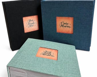 Personalised 200 Photos Album, 6x4 inch Photos, Hard Cased, Recycled Jute Cover, Plastic Slip-In Sleeve Pockets, Large Capacity