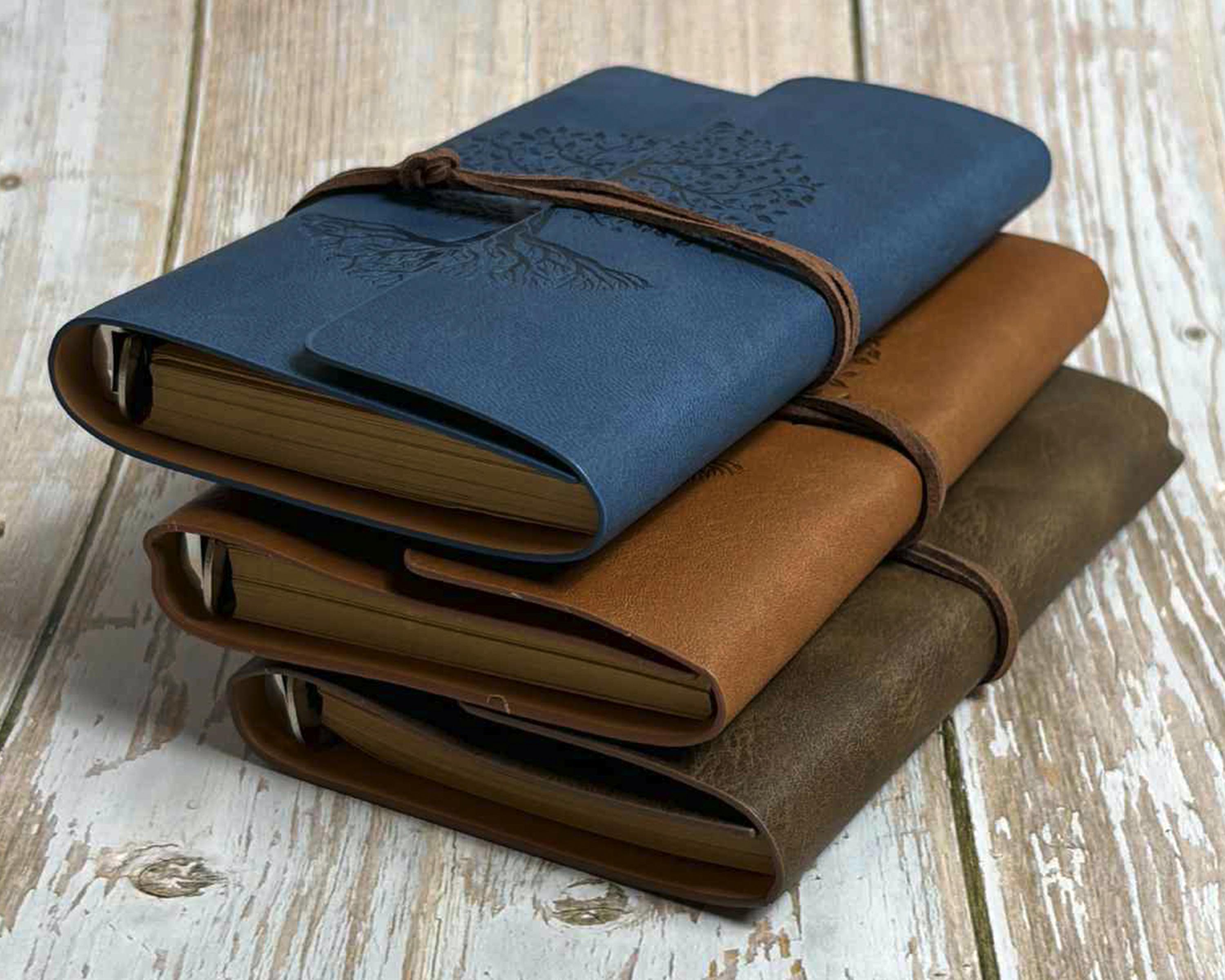 Personalised Tree of Life Refillable Journal Notebook, Faux Leather ...