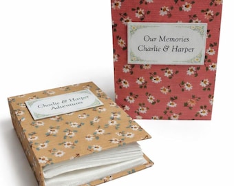 Floral Personalised 100 Photos Album, 6x4 inch, Hard Cased, Plastic Slip-In Sleeve Pockets, Portrait