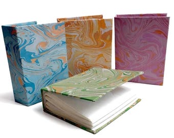 Marbled Paper 100 Photos Album, 6x4 inch Photos, Hard Cased, Plastic Slip In Sleeve Pockets, Patterned Book