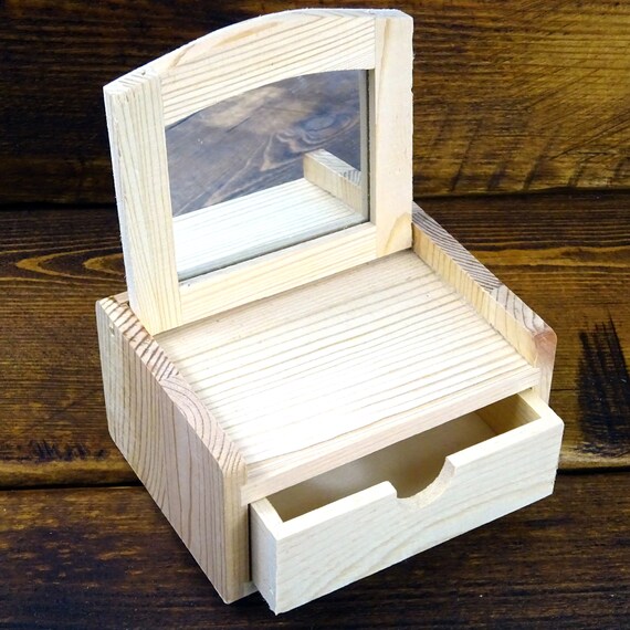 Dresser Mirror Drawer Plain Wood Decoupage Decorate Paint Etsy
