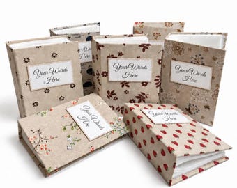 Personalised 100 Photos Album, 6x4 inch Photos, Hard Cased, Recycled Jute Fabric Cover, Plastic Slip  In Sleeve Pockets, Patterned Book
