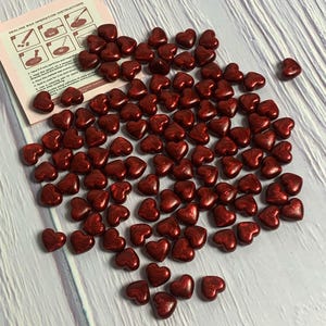 x100 pièces de cire à cacheter en forme de coeur, rouge, cachet pour enveloppe, cire fondue pour fermeture de lettre, traditionnel, outil de presse pour cachet de lettre