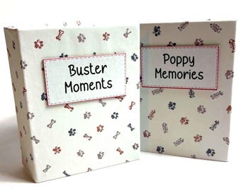 Personalised Dog Cat Pet 100 Photos Album, 6x4 inch Photos, Hard Cased, Plastic Slip In Sleeve Pockets, Patterned Book