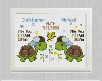 Twins Cross Stitch Etsy
