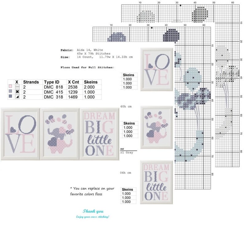 Baby Boy Pdf Cross Stitch Pattern Pdf Elephant Nursery Art | Etsy