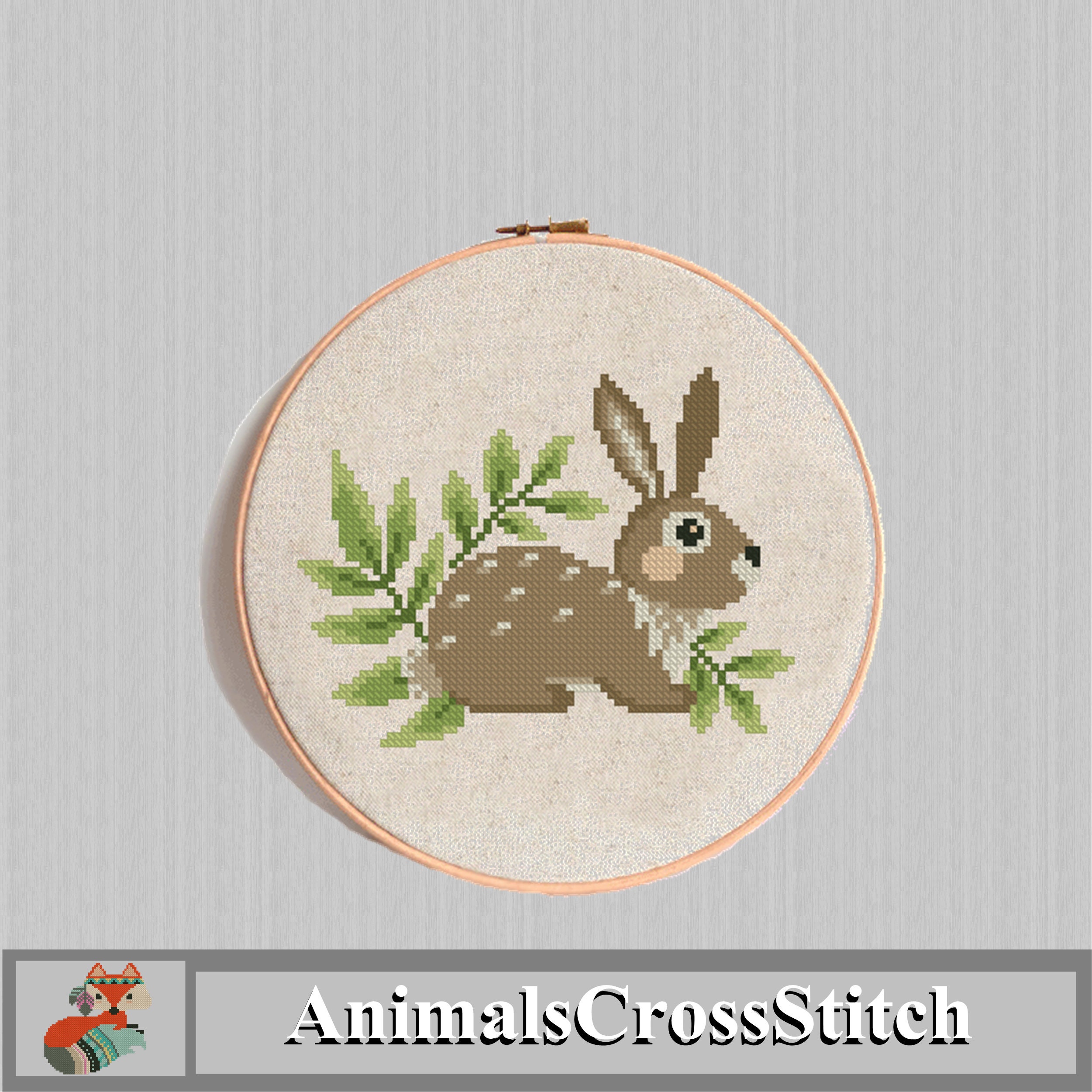 Bunny cross stitch pattern Rabbit Hare Animals Sweet Spring Etsy