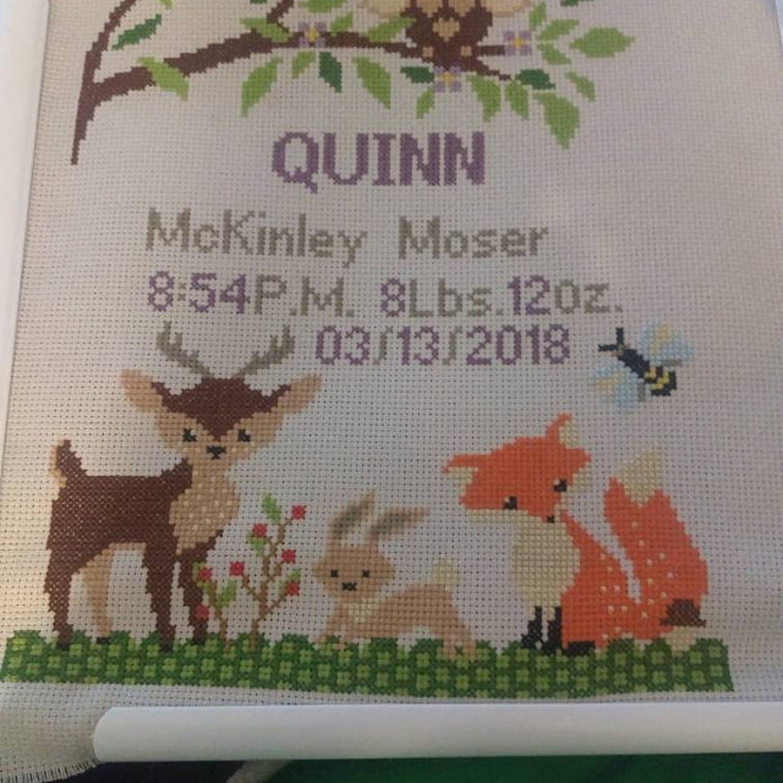 Baby Cross Stitch Pattern Pdf Birth Sampler Birth Announcement Etsy