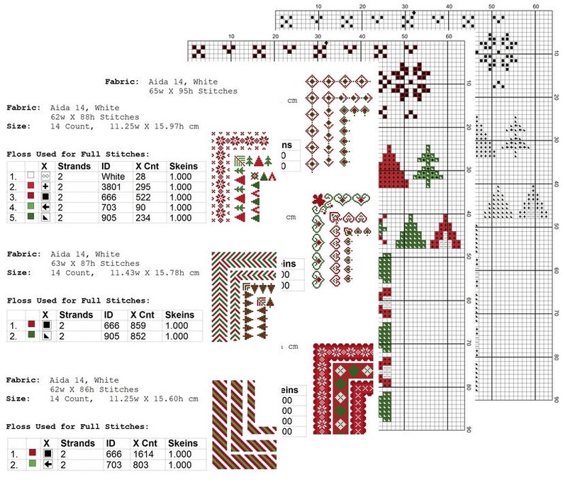 Christmas border cross stitch pattern Set of 19 christmas Etsy