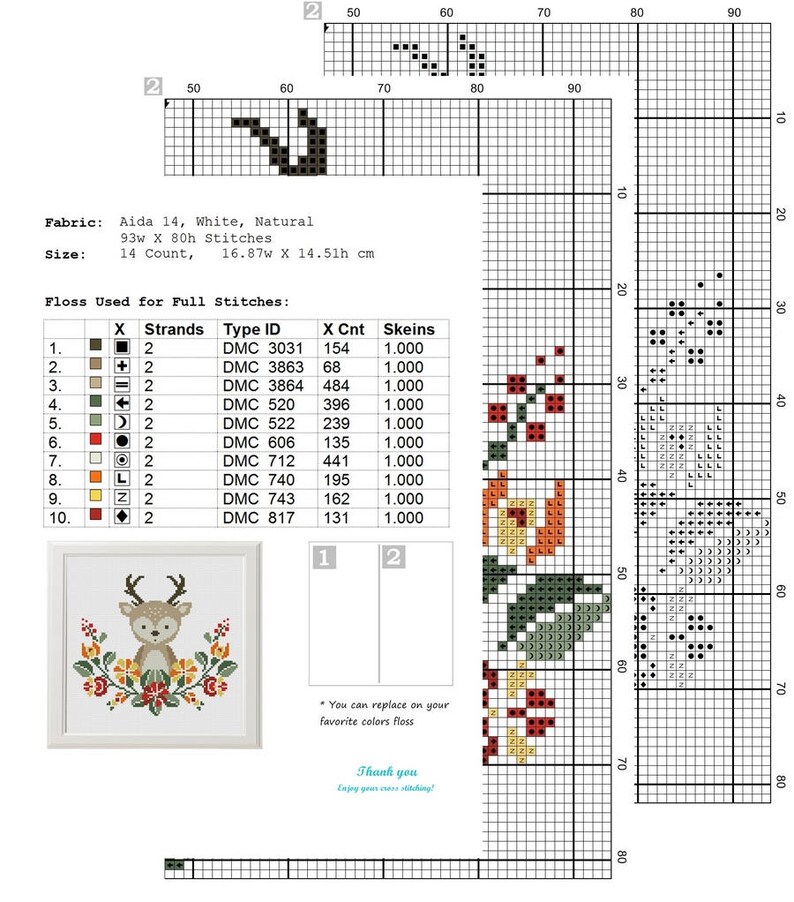 4 Cross Stitch Pattern Modern Deer Fox Raccoon Bunny Cross | Etsy