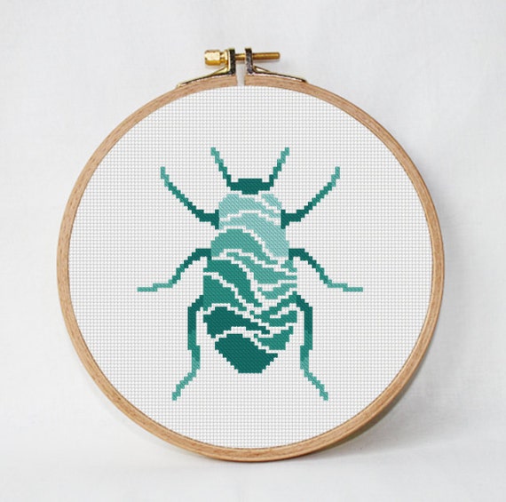 Beetle cross stitch pattern geometric cross stitch modern Etsy
