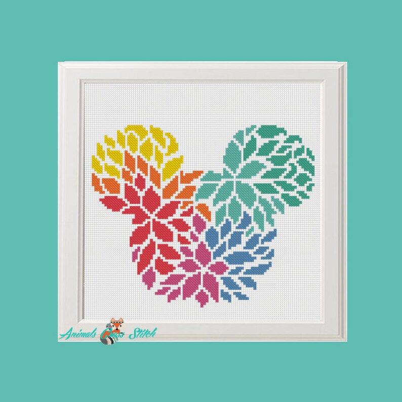 Disney cross stitch castle and Mickey Minnie Mouse Cross Stitch Pattern Floral Chart Beauty beast cross stitch Needlecraft Needlework