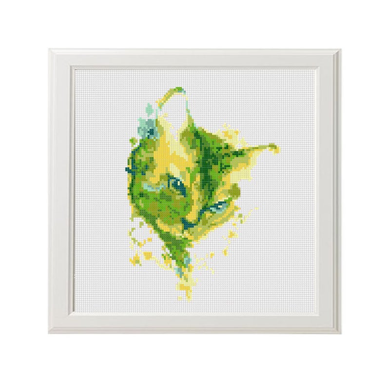 Watercolour Cat Cross Stitch Pattern PDF Counted cross stitch | Etsy