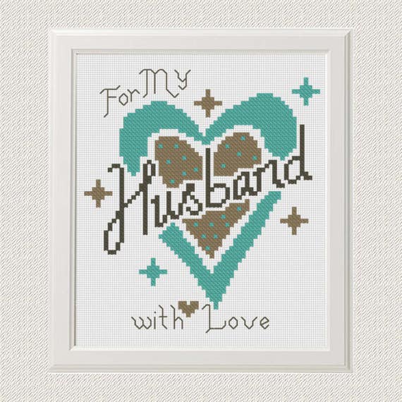 Fathers Day cross stitch pattern For My Husband with Love | Etsy