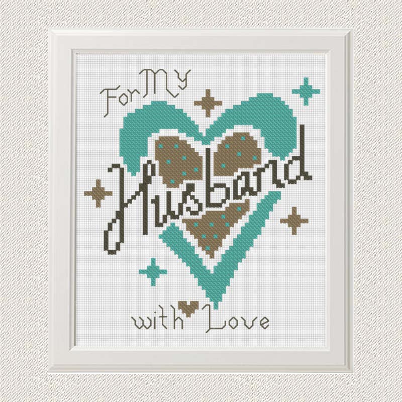 Fathers Day cross stitch pattern For My Husband with Love | Etsy
