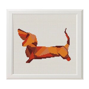 Geometric dog Cross Stitch pattern dachshund Pattern Modern | Etsy