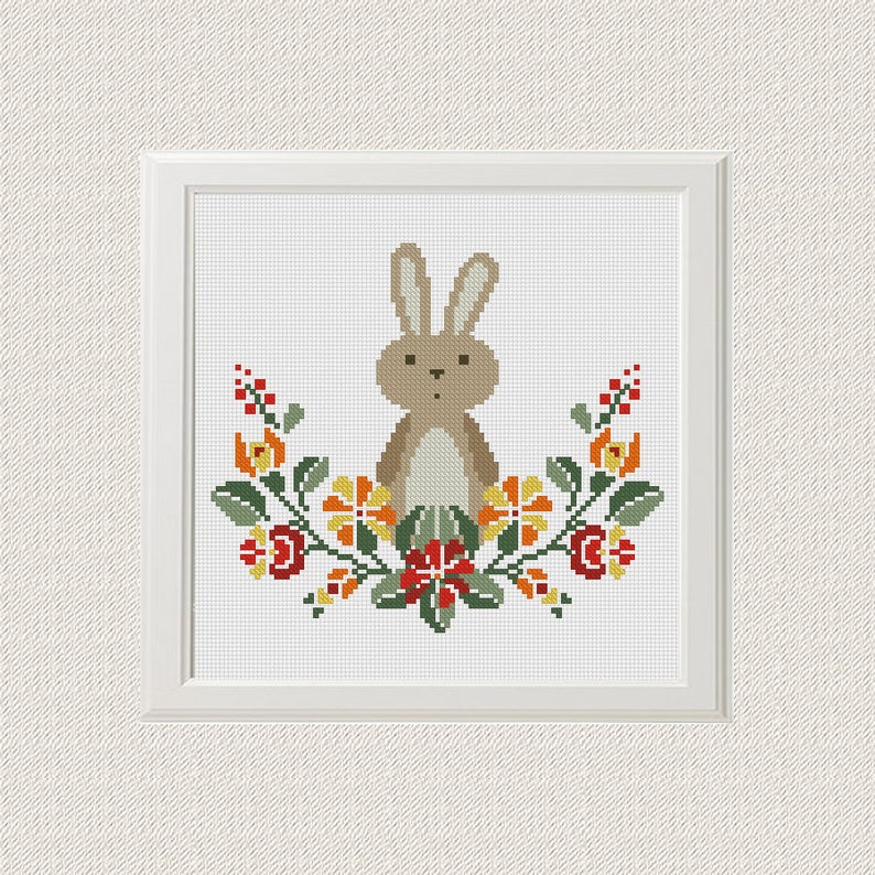 Bunny baby cross stitch pattern Rabbit cross stitch pattern Etsy